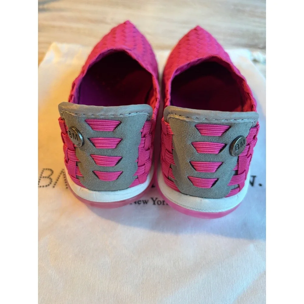 NEW Bernie Mev Woven Gummie Gem Kids Size 29 US 12 Pink Elastic Slip On shoes